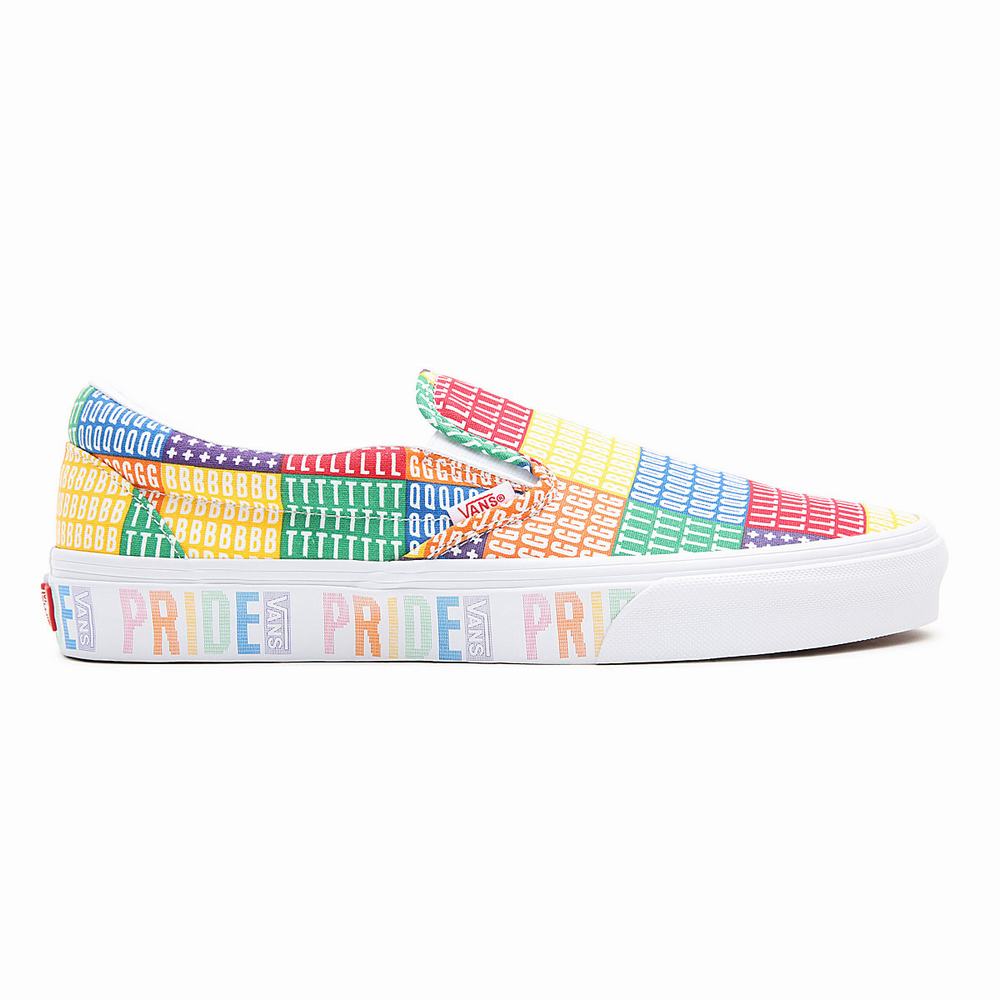 Men's Vans Pride Classic Slip On Shoes Multicolor | USA46392