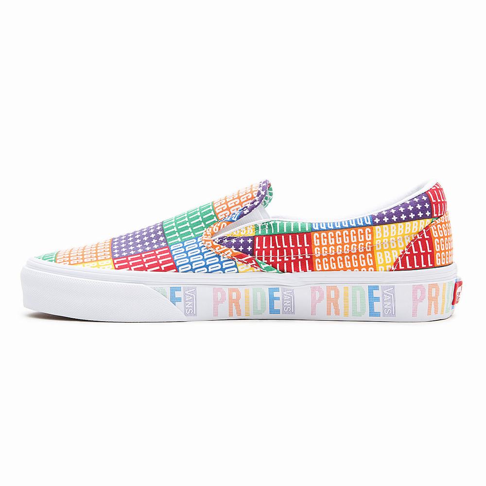 Men's Vans Pride Classic Slip On Shoes Multicolor | USA46392