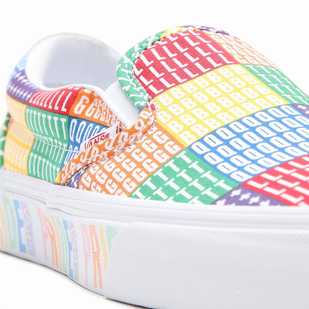 Men's Vans Pride Classic Slip On Shoes Multicolor | USA46392