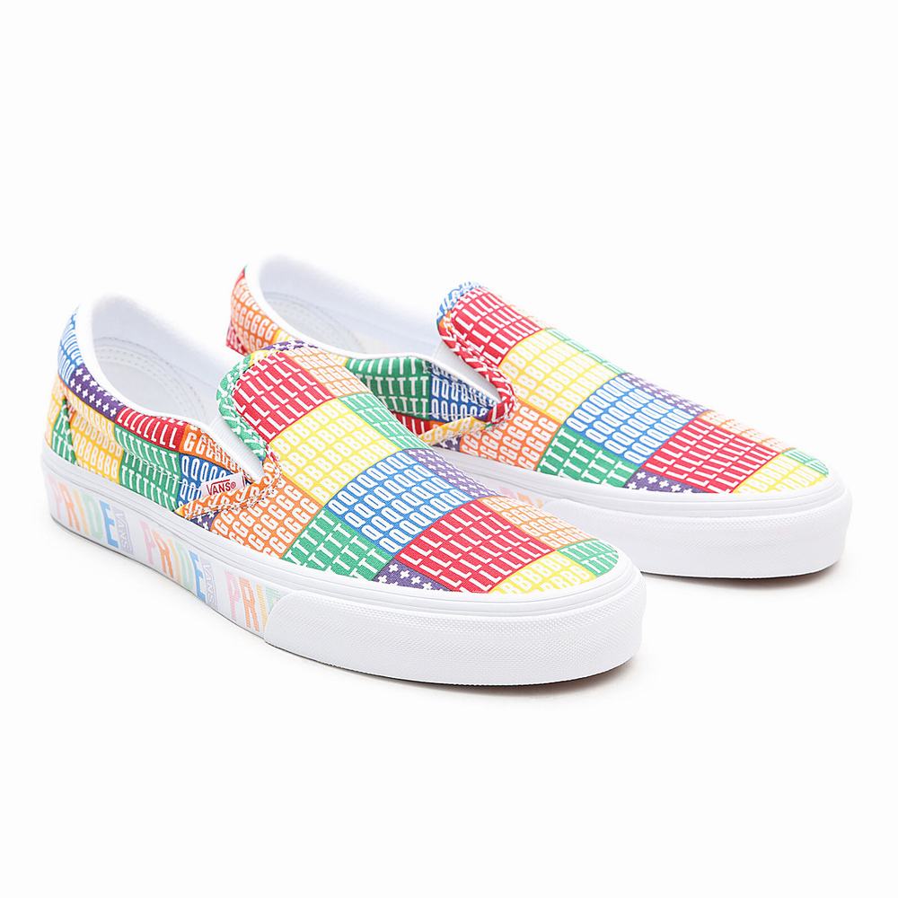 Men\'s Vans Pride Classic Slip On Shoes Multicolor | USA46392