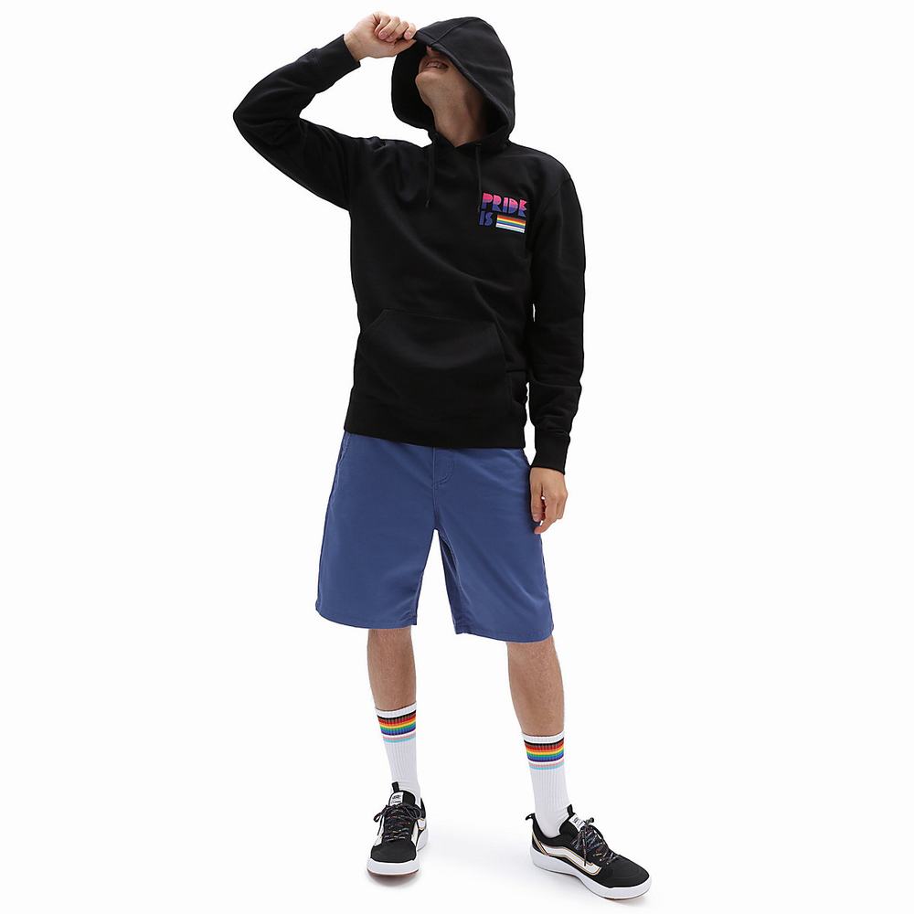 Men's Vans Pride Hoodie Black | USA83052