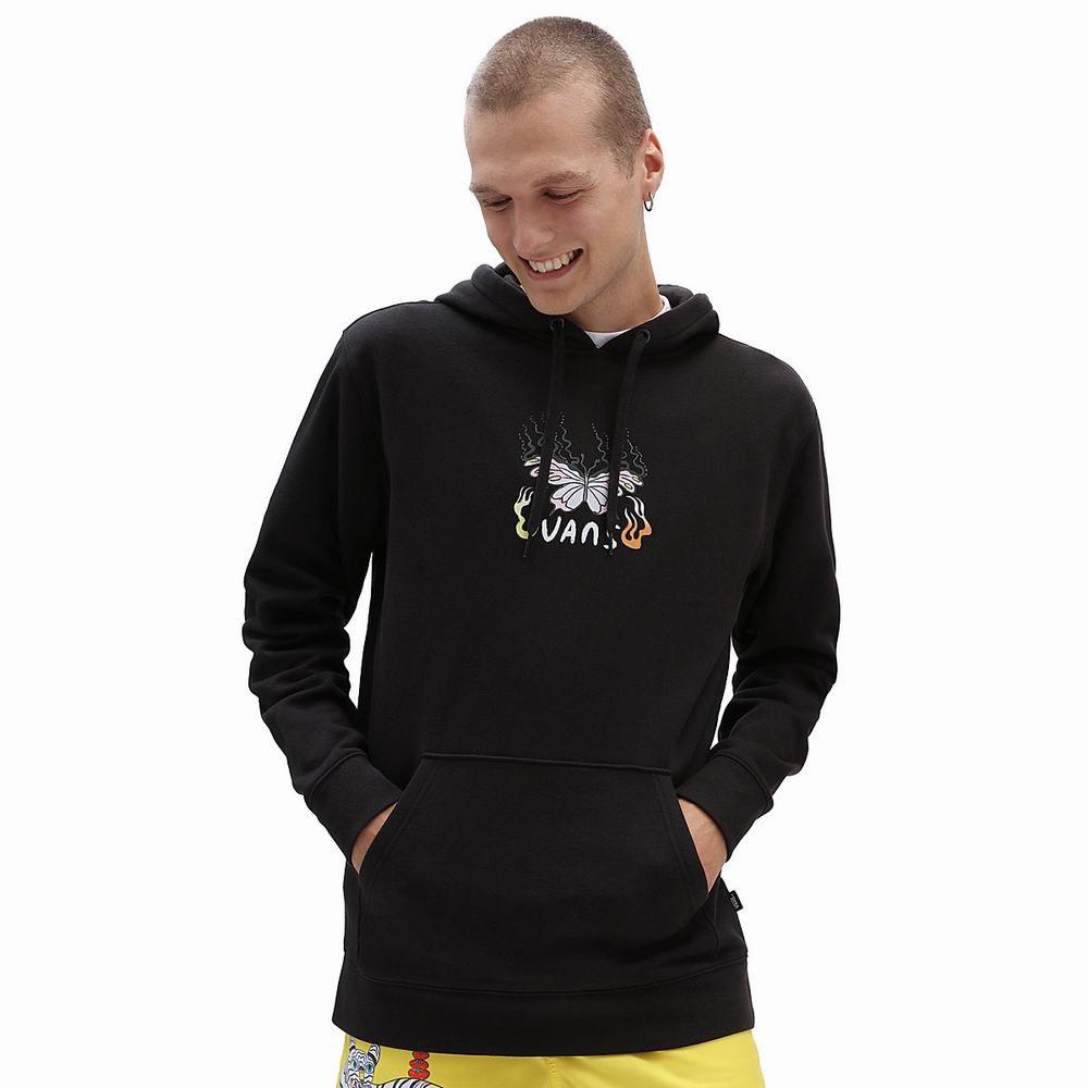 Men's Vans Pride OTW Gallery Hoodie Black | USA32658