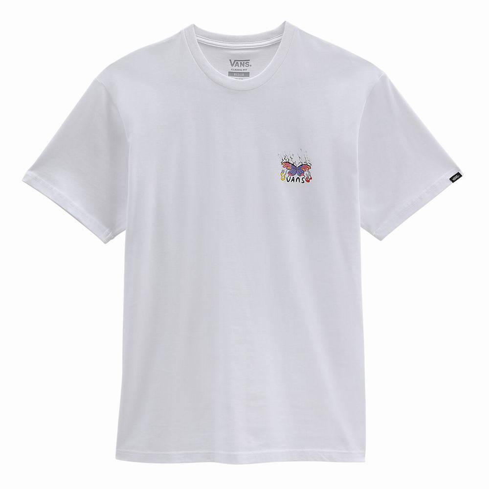 Men's Vans Pride OTW Gallery III T Shirts White | USA90528