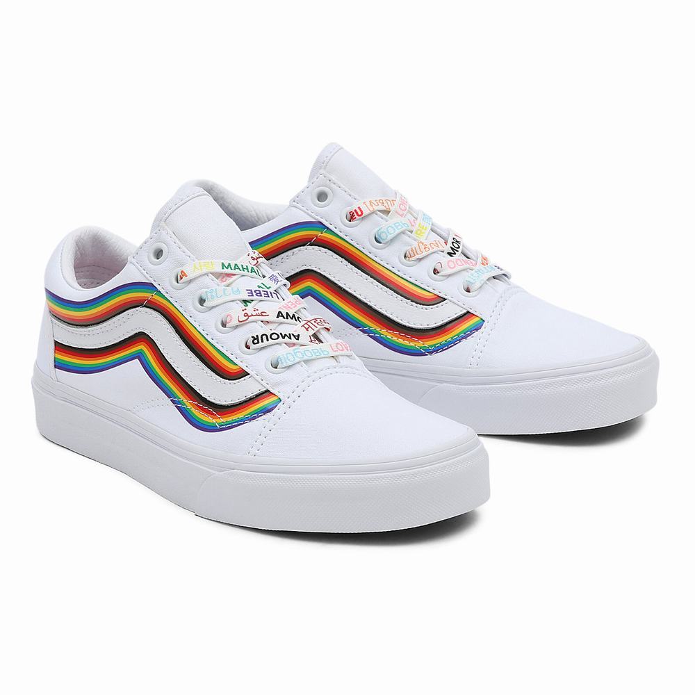 Men\'s Vans Pride Old Skool Sneakers White | USA04729