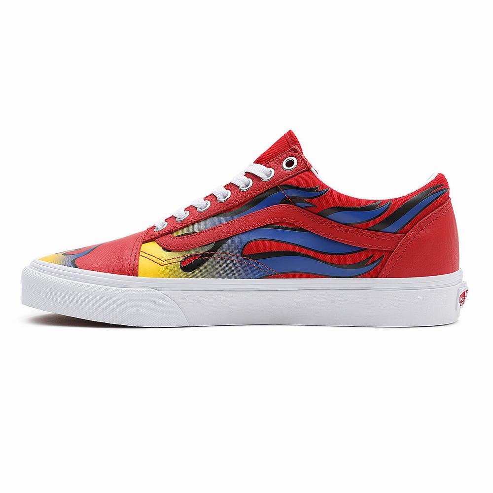 Men's Vans Racer Old Skool Sneakers Red | USA50316