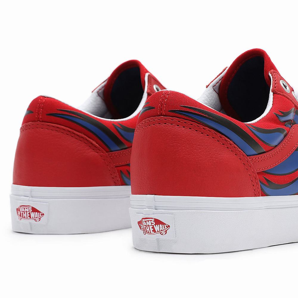 Men's Vans Racer Old Skool Sneakers Red | USA50316