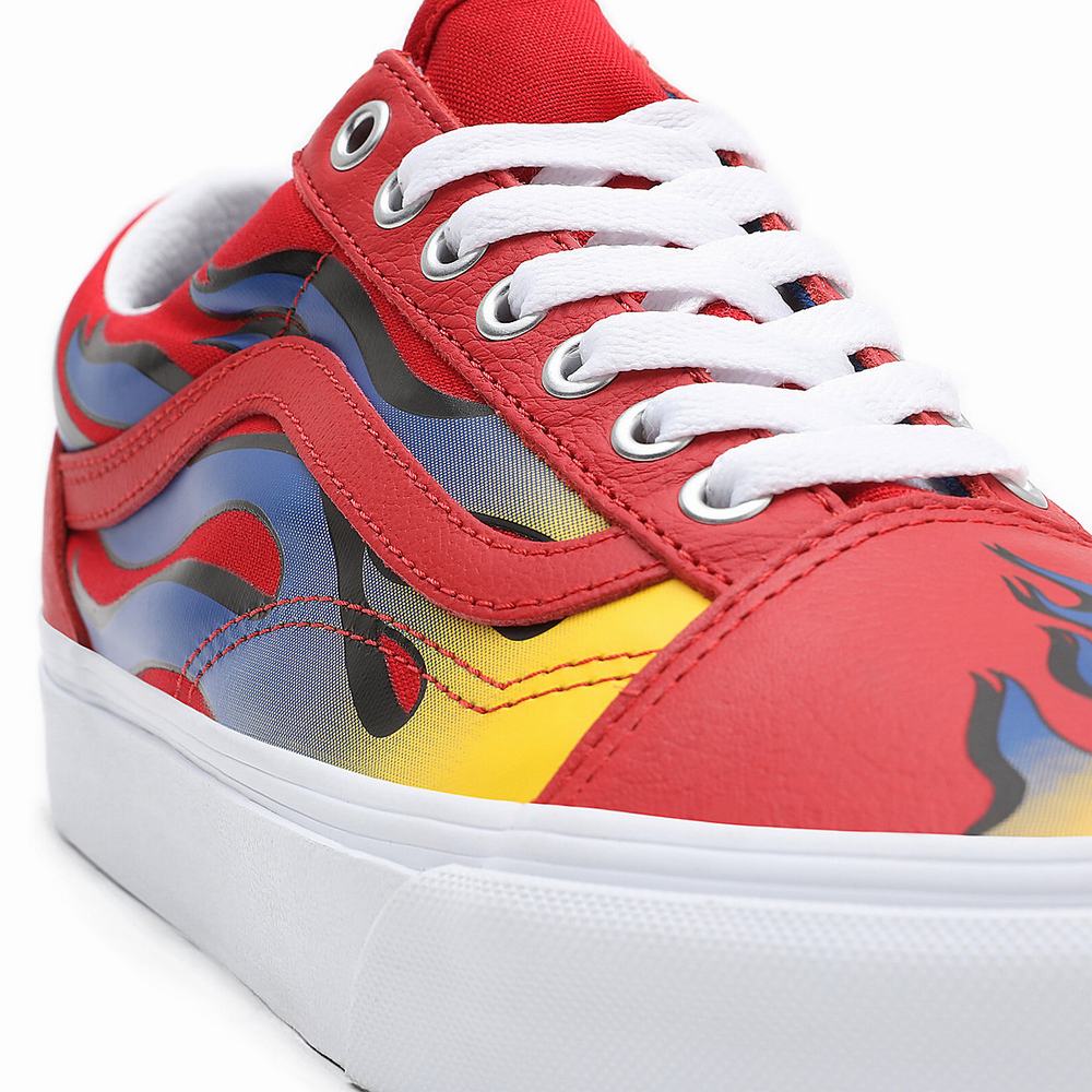 Men's Vans Racer Old Skool Sneakers Red | USA50316