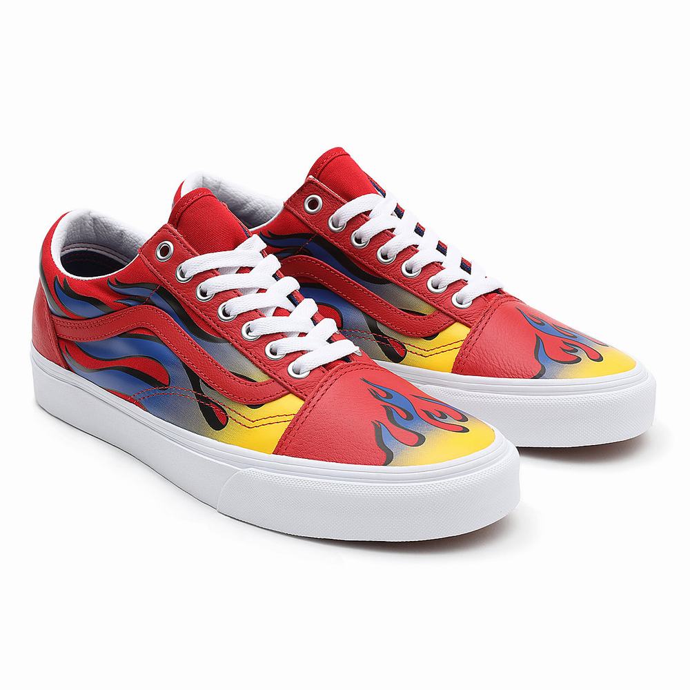 Men\'s Vans Racer Old Skool Sneakers Red | USA50316