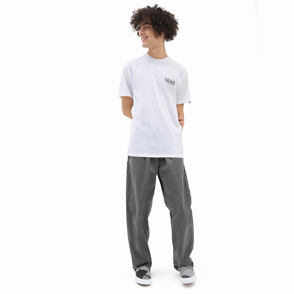 Men's Vans Raging Out T Shirts White | USA87312