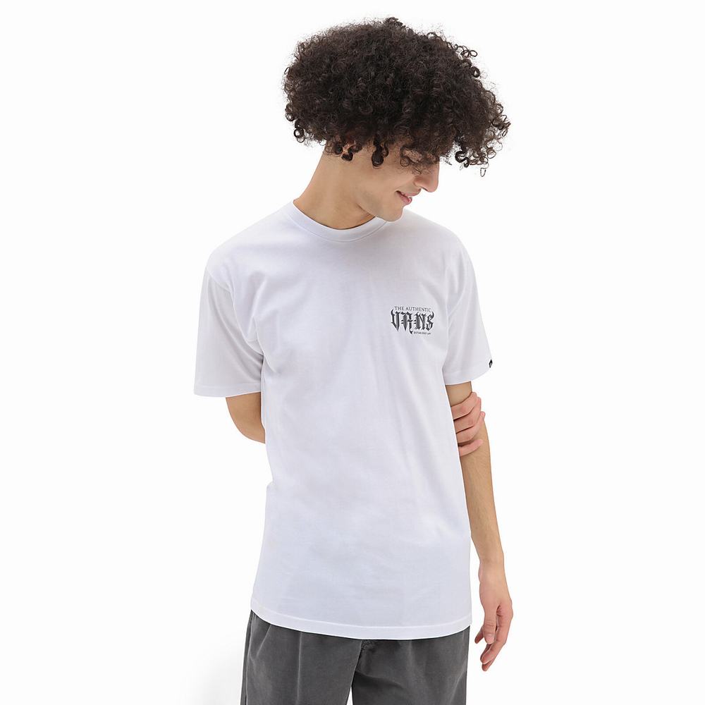 Men's Vans Raging Out T Shirts White | USA87312