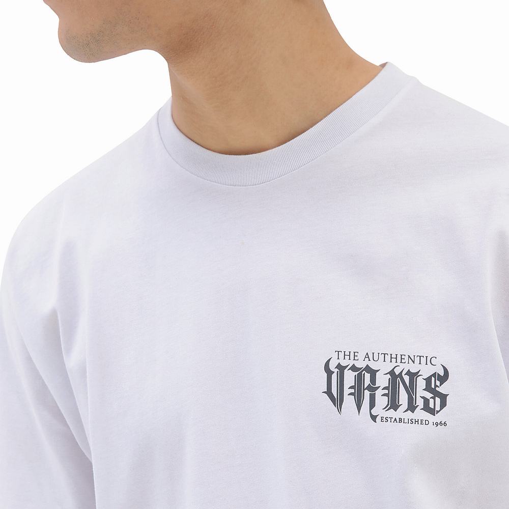 Men's Vans Raging Out T Shirts White | USA87312