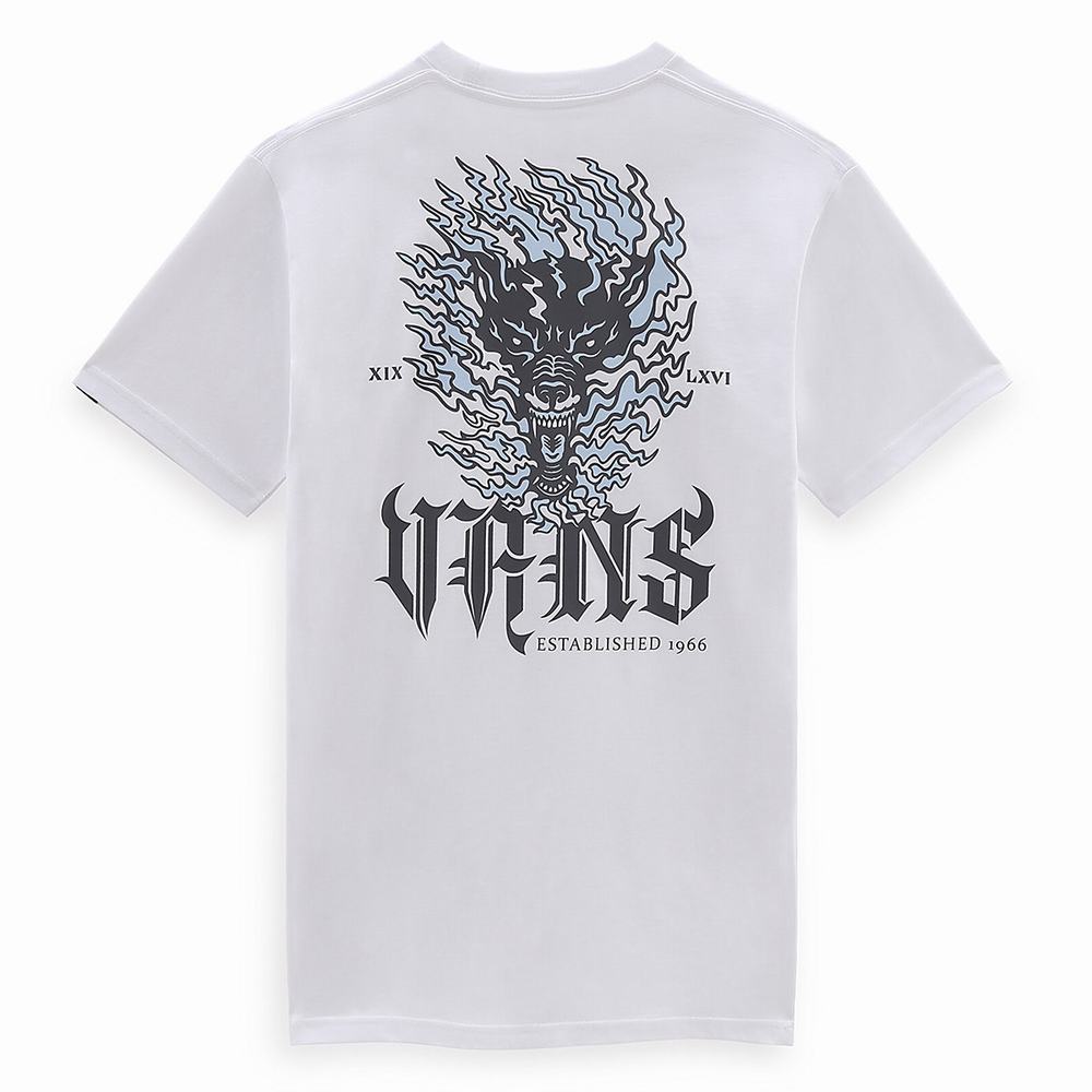 Men's Vans Raging Out T Shirts White | USA87312