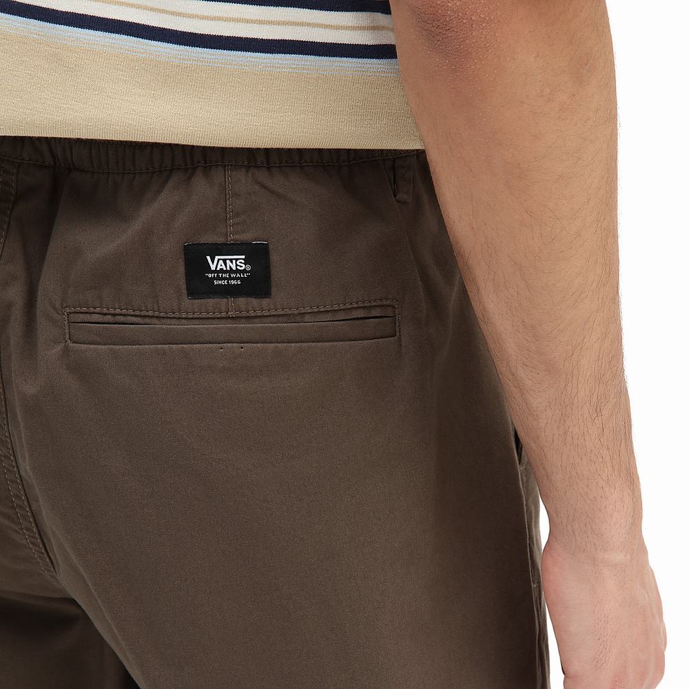 Men's Vans Range Baggy Tapered Elastic Waist Pants Brown | USA29647