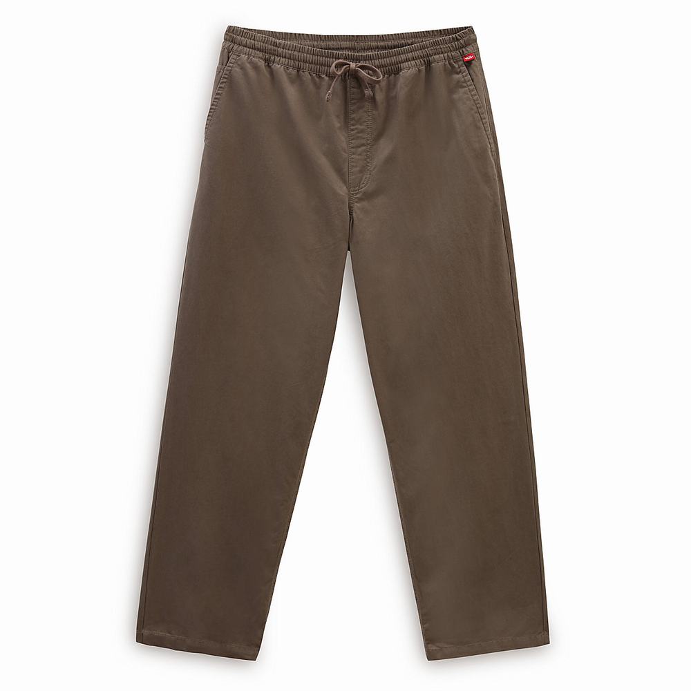 Men's Vans Range Baggy Tapered Elastic Waist Pants Brown | USA29647