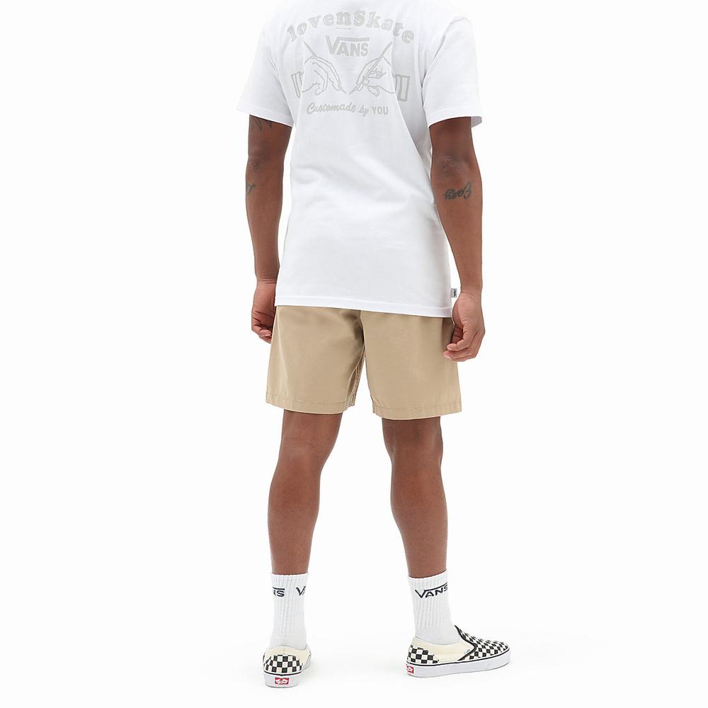 Men's Vans Range Relaxed Elastic Shorts Beige | USA21765