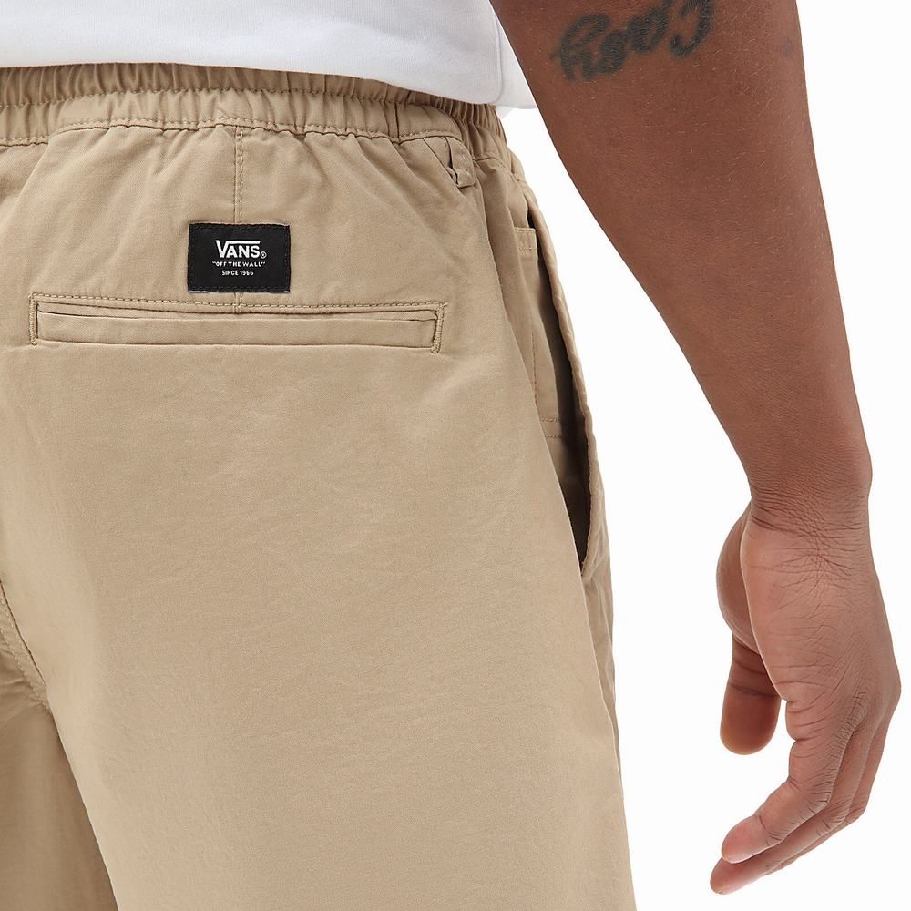 Men's Vans Range Relaxed Elastic Shorts Beige | USA21765