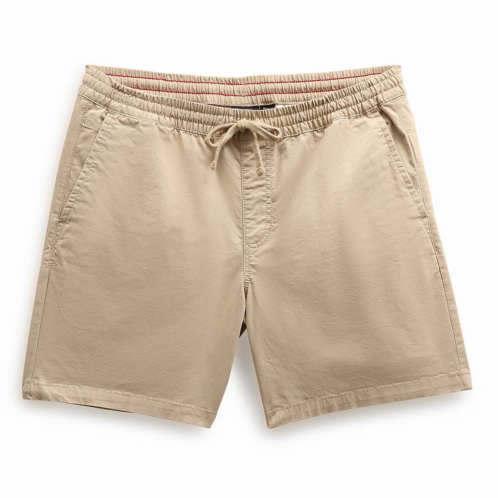 Men's Vans Range Relaxed Elastic Shorts Beige | USA21765