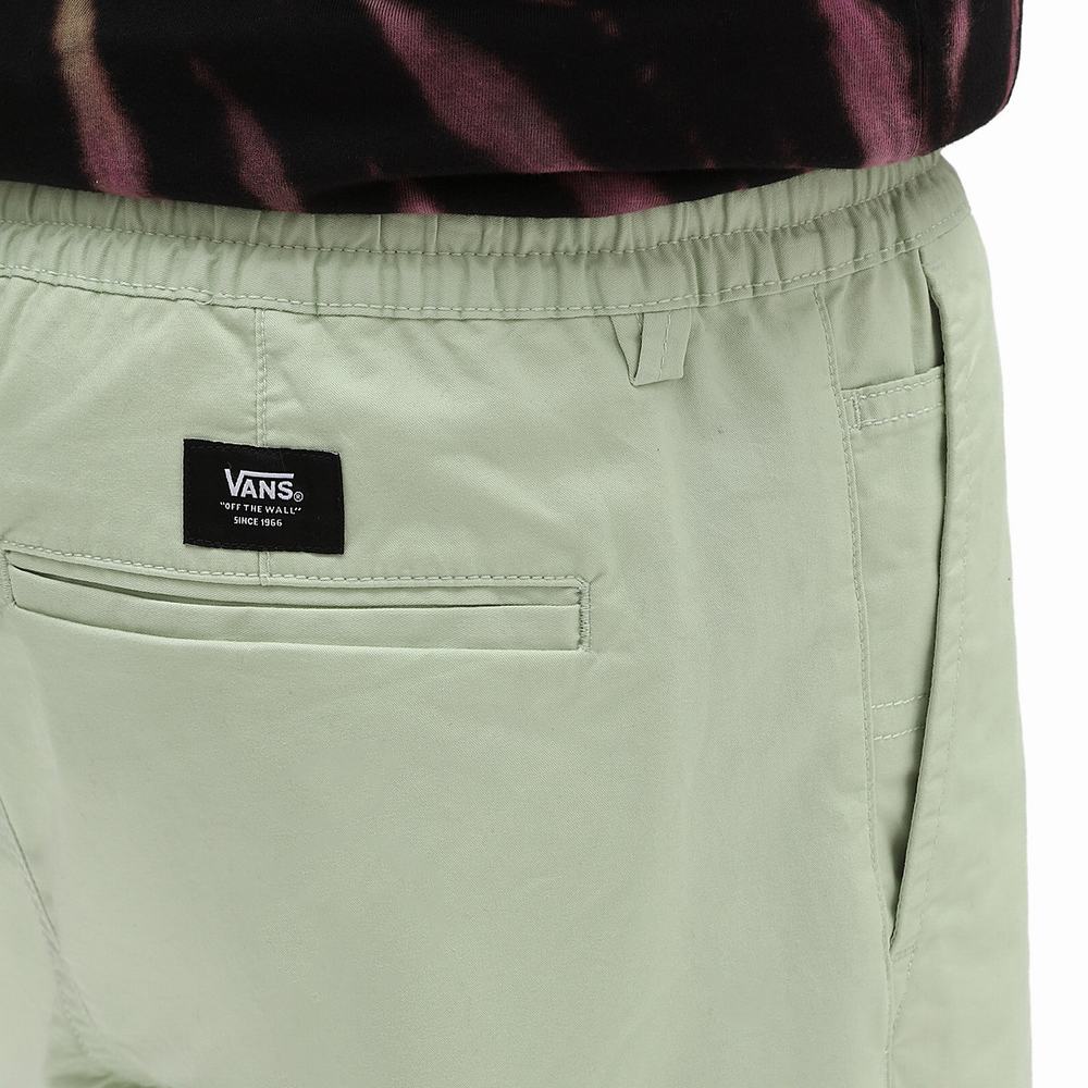 Men's Vans Range Relaxed Elastic Shorts Green | USA43827