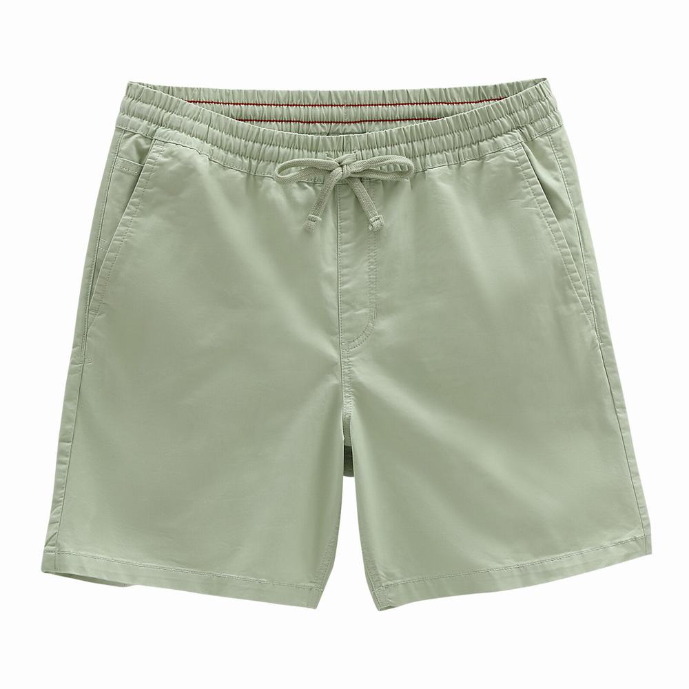 Men's Vans Range Relaxed Elastic Shorts Green | USA43827