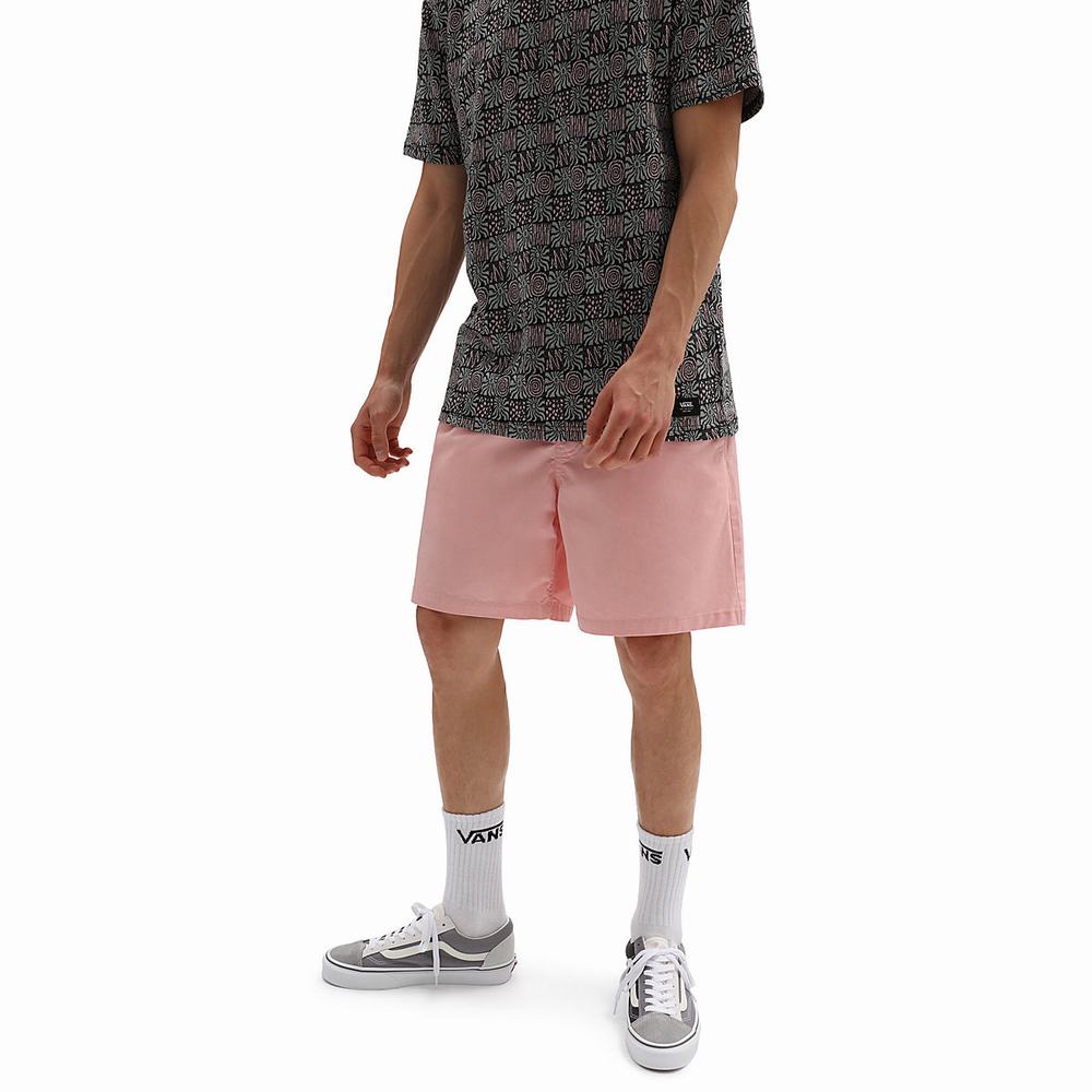 Men\'s Vans Range Relaxed Elastic Shorts Pink | USA46719