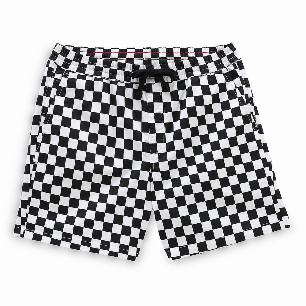 Men's Vans Range Relaxed Elastic Shorts Black / White | USA58462