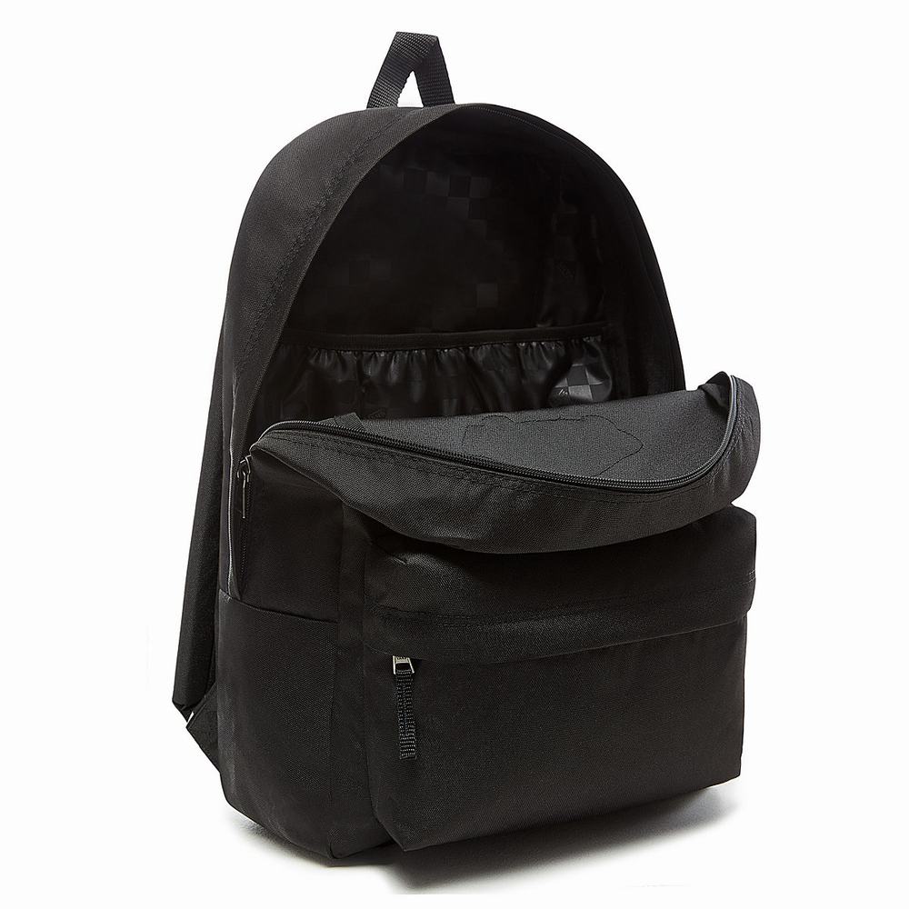 Men's Vans Realm Backpacks Black | USA10962