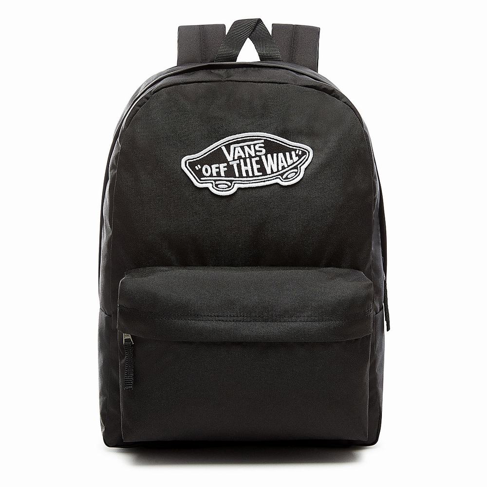 Men\'s Vans Realm Backpacks Black | USA10962