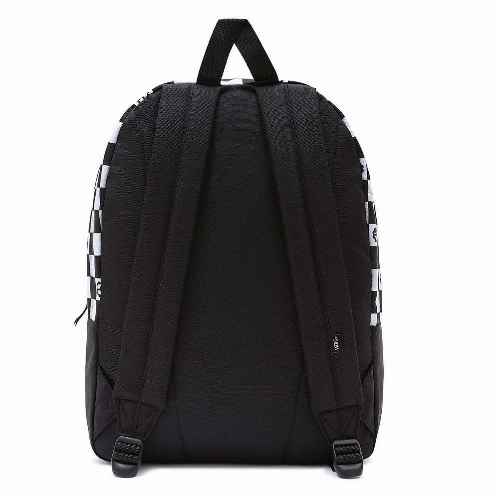 Men's Vans Realm Backpacks Black | USA57380