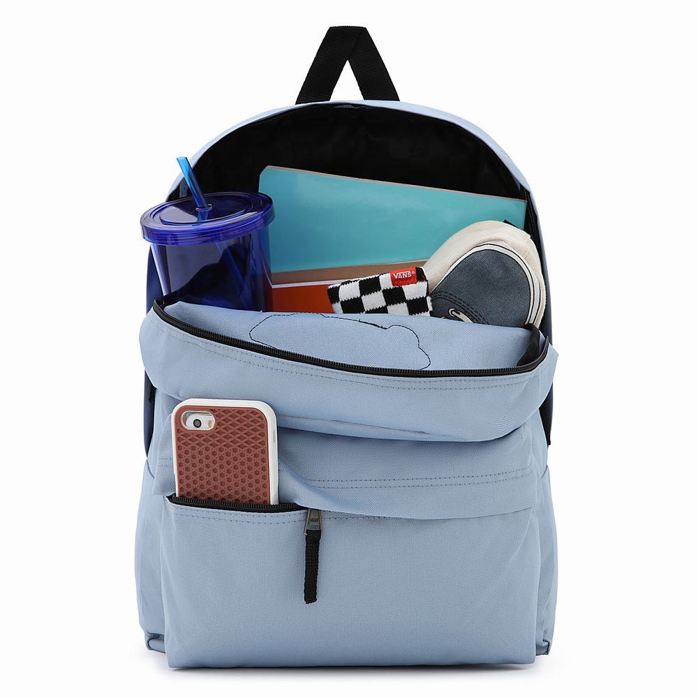 Men's Vans Realm Backpacks Blue | USA89267