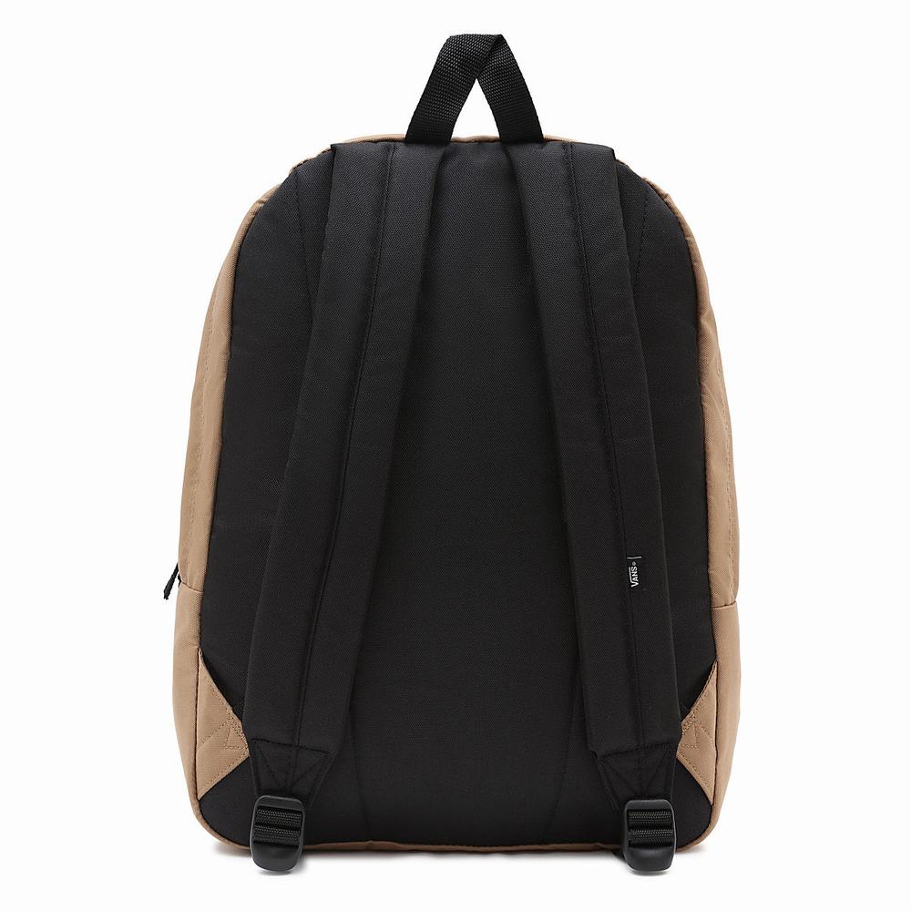 Men's Vans Realm Backpacks Brown | USA69407