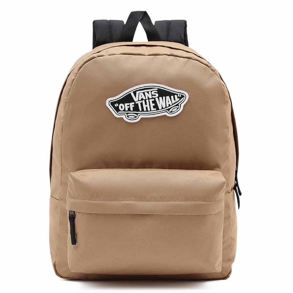 Men\'s Vans Realm Backpacks Brown | USA69407