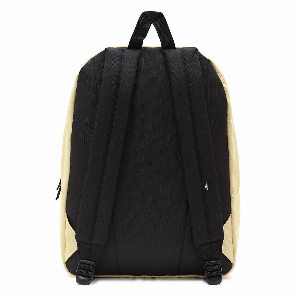 Men's Vans Realm Backpacks Yellow | USA57306