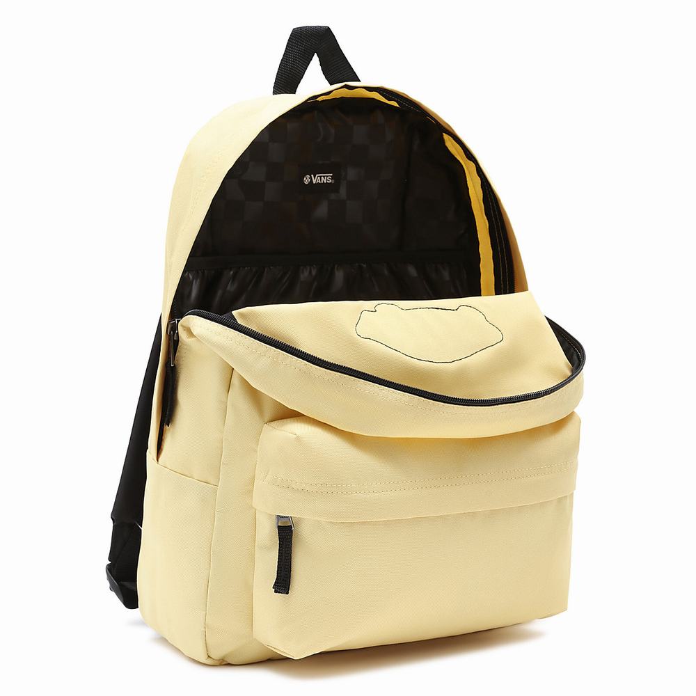 Men's Vans Realm Backpacks Yellow | USA57306