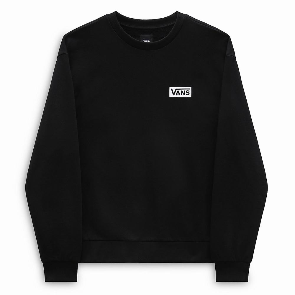 Men's Vans Relaxed Fit Crew Sweatshirts Black | USA52680