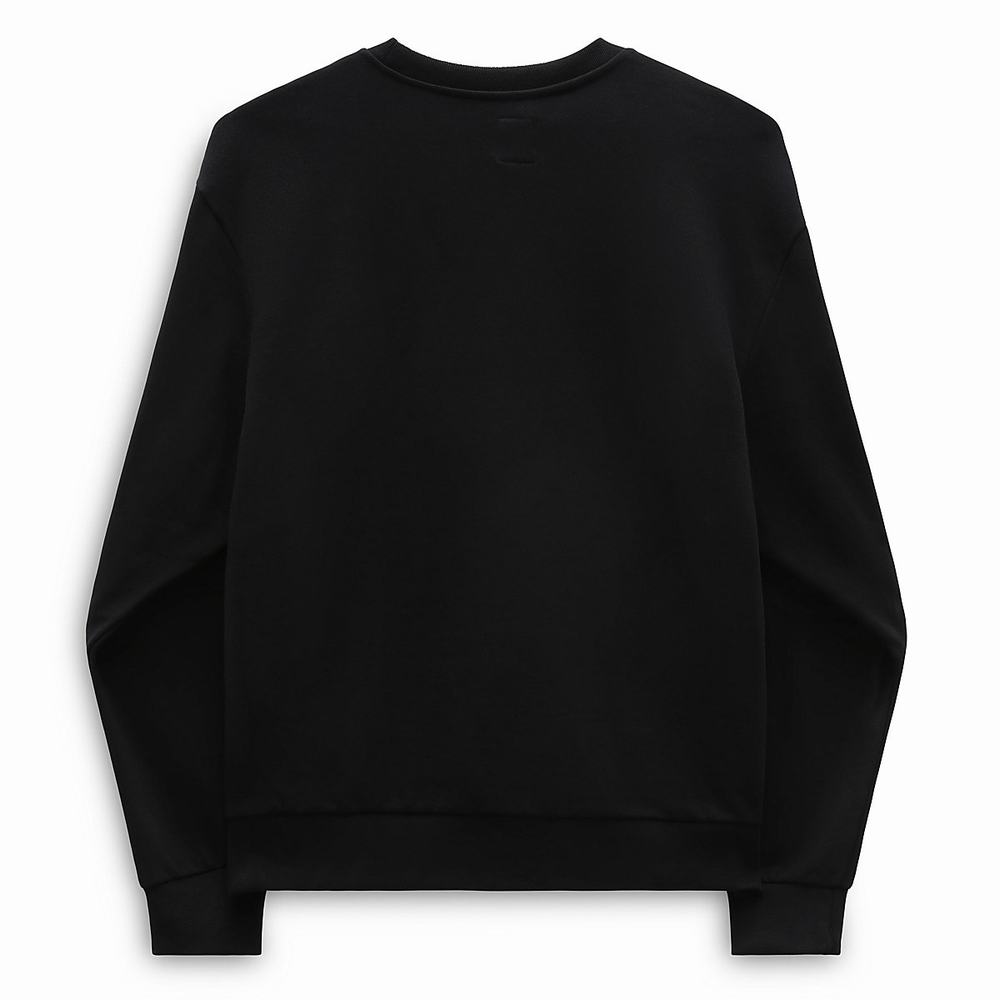 Men's Vans Relaxed Fit Crew Sweatshirts Black | USA52680