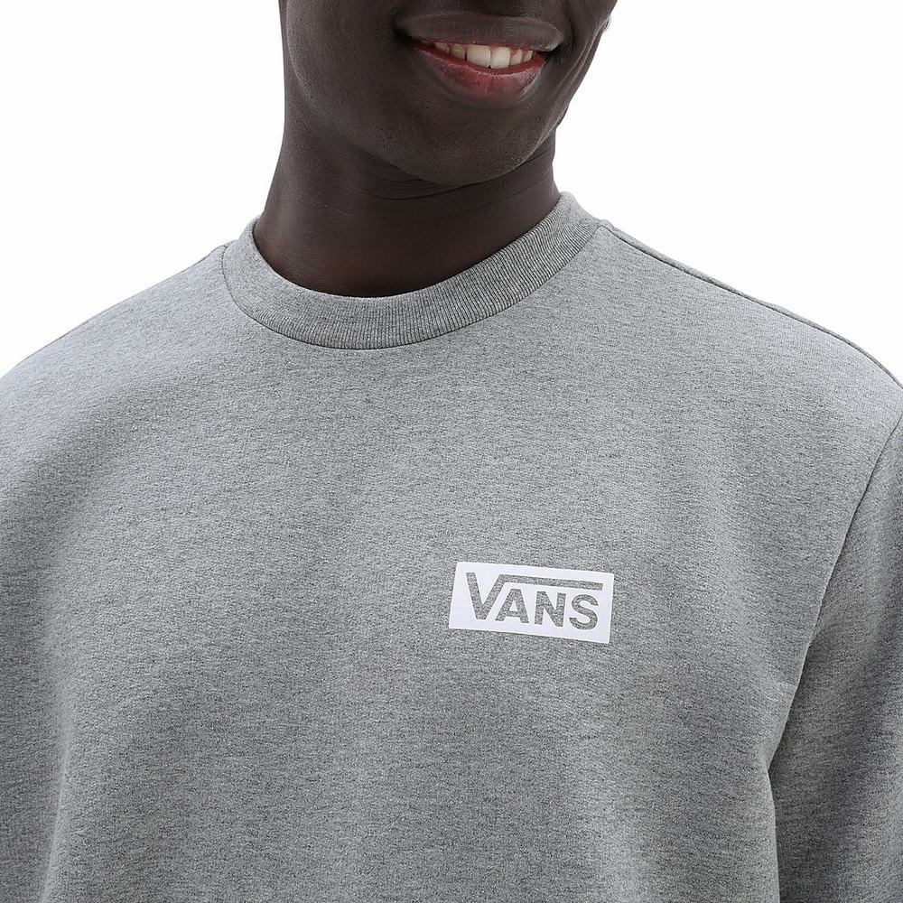 Men's Vans Relaxed Fit Crew Sweatshirts Grey | USA59674