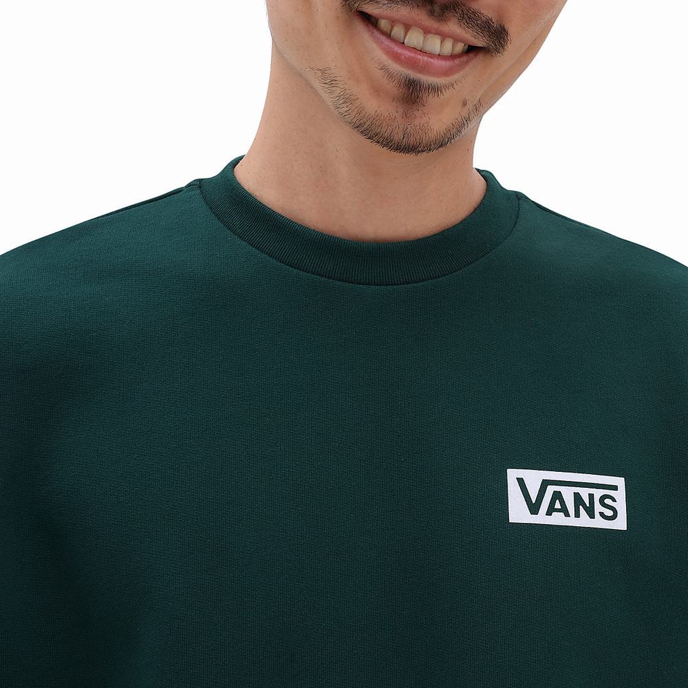 Men's Vans Relaxed Fit Crew Sweatshirts Green | USA81965