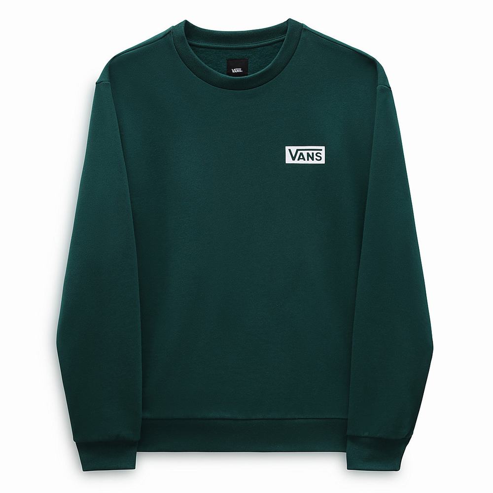 Men's Vans Relaxed Fit Crew Sweatshirts Green | USA81965