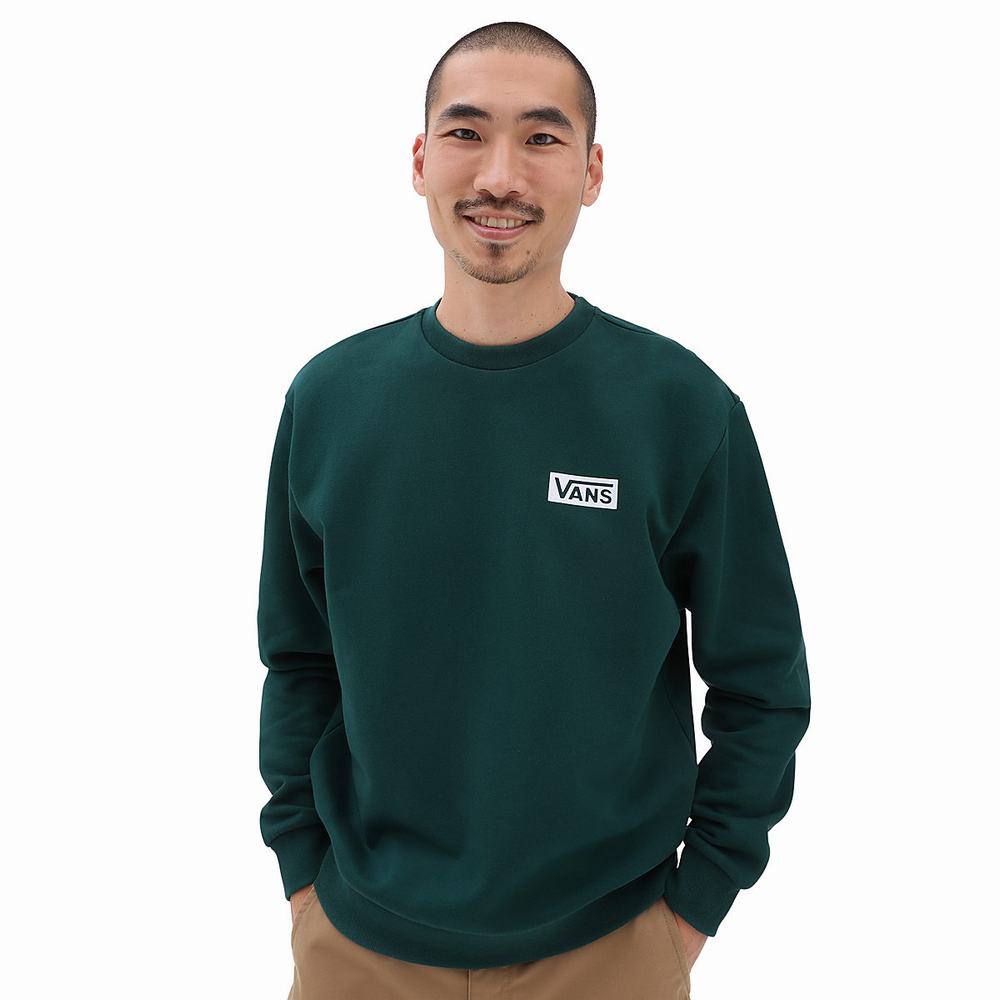 Men\'s Vans Relaxed Fit Crew Sweatshirts Green | USA81965