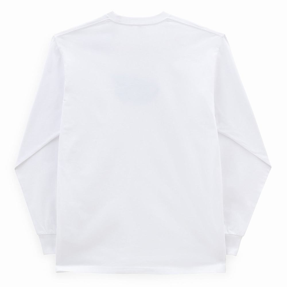 Men's Vans Retro Drop V Long Sleeve T Shirts White | USA68495