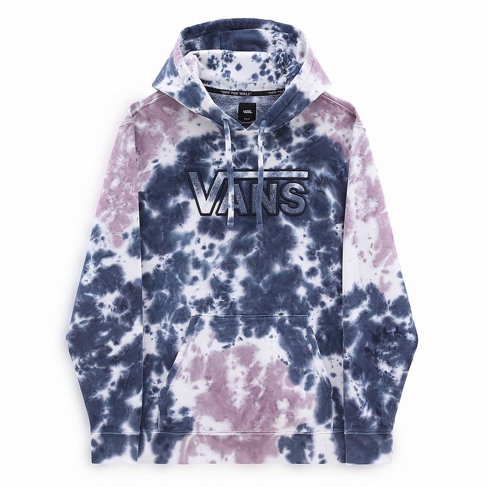 Men's Vans Reverse Applique Hoodie Blue / White | USA41695