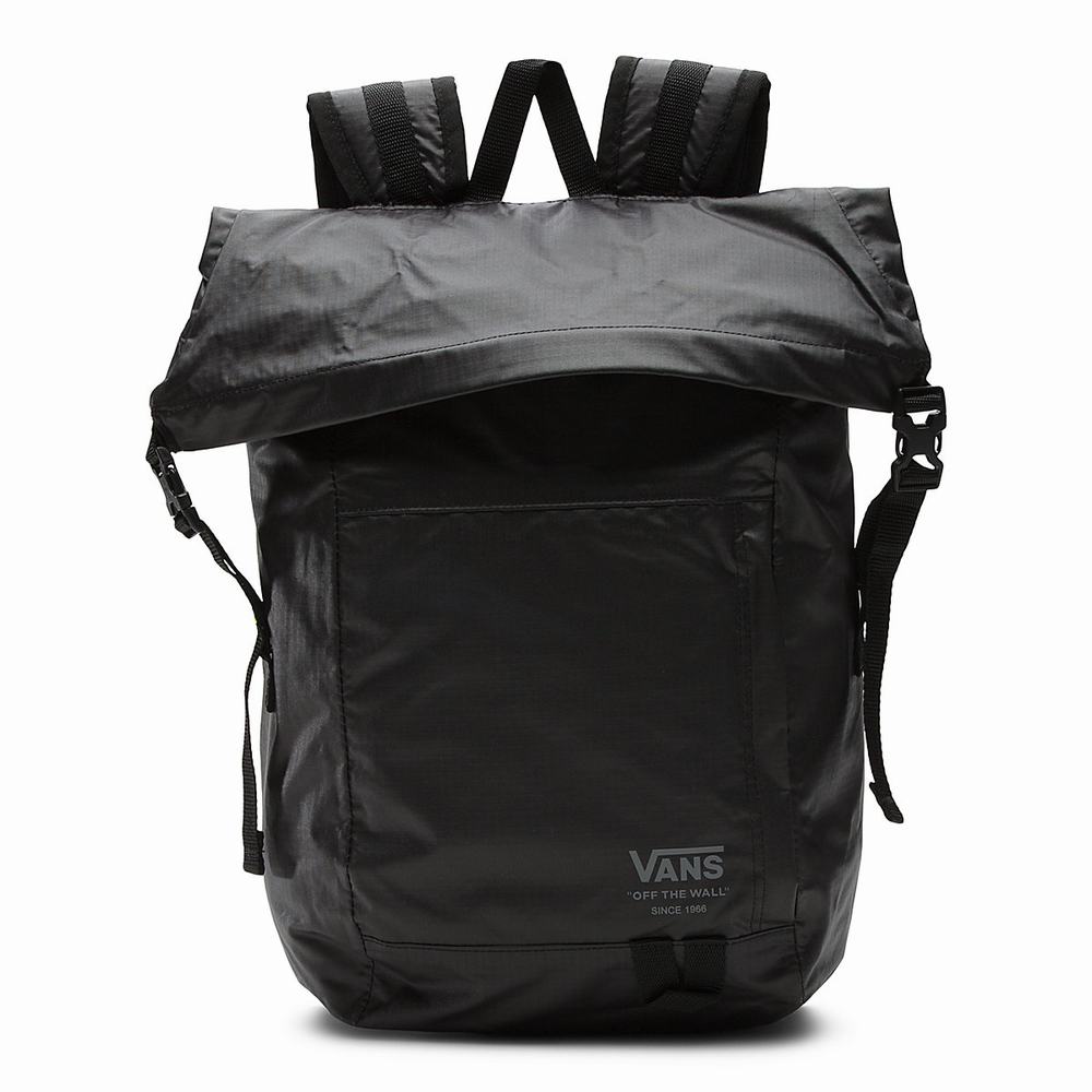 Men's Vans Rolltop Backpacks Black | USA73498