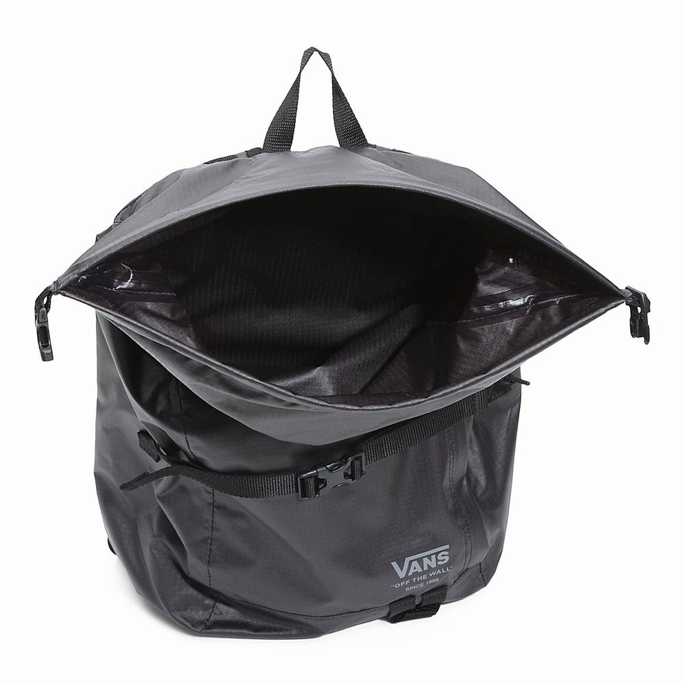 Men's Vans Rolltop Backpacks Black | USA73498