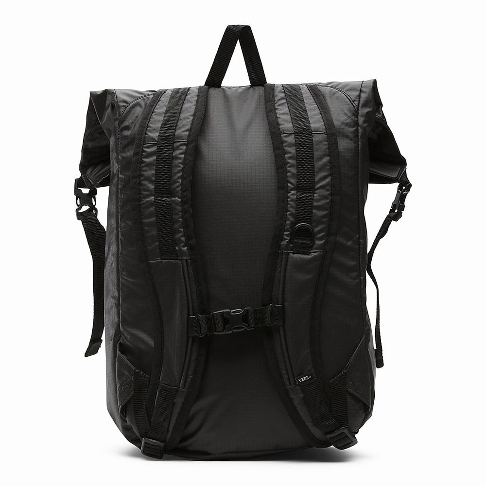 Men's Vans Rolltop Backpacks Black | USA73498