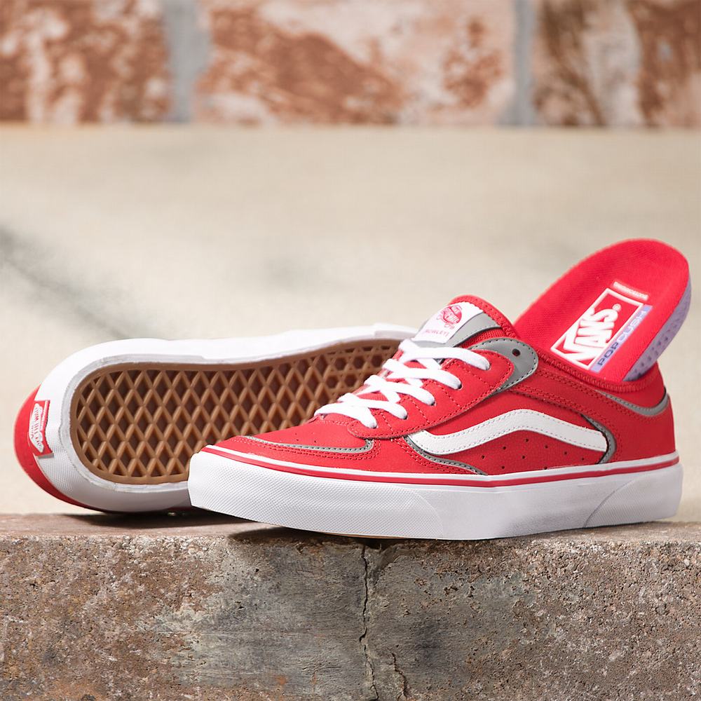 Men's Vans Rowley Sneakers Red / White | USA95637