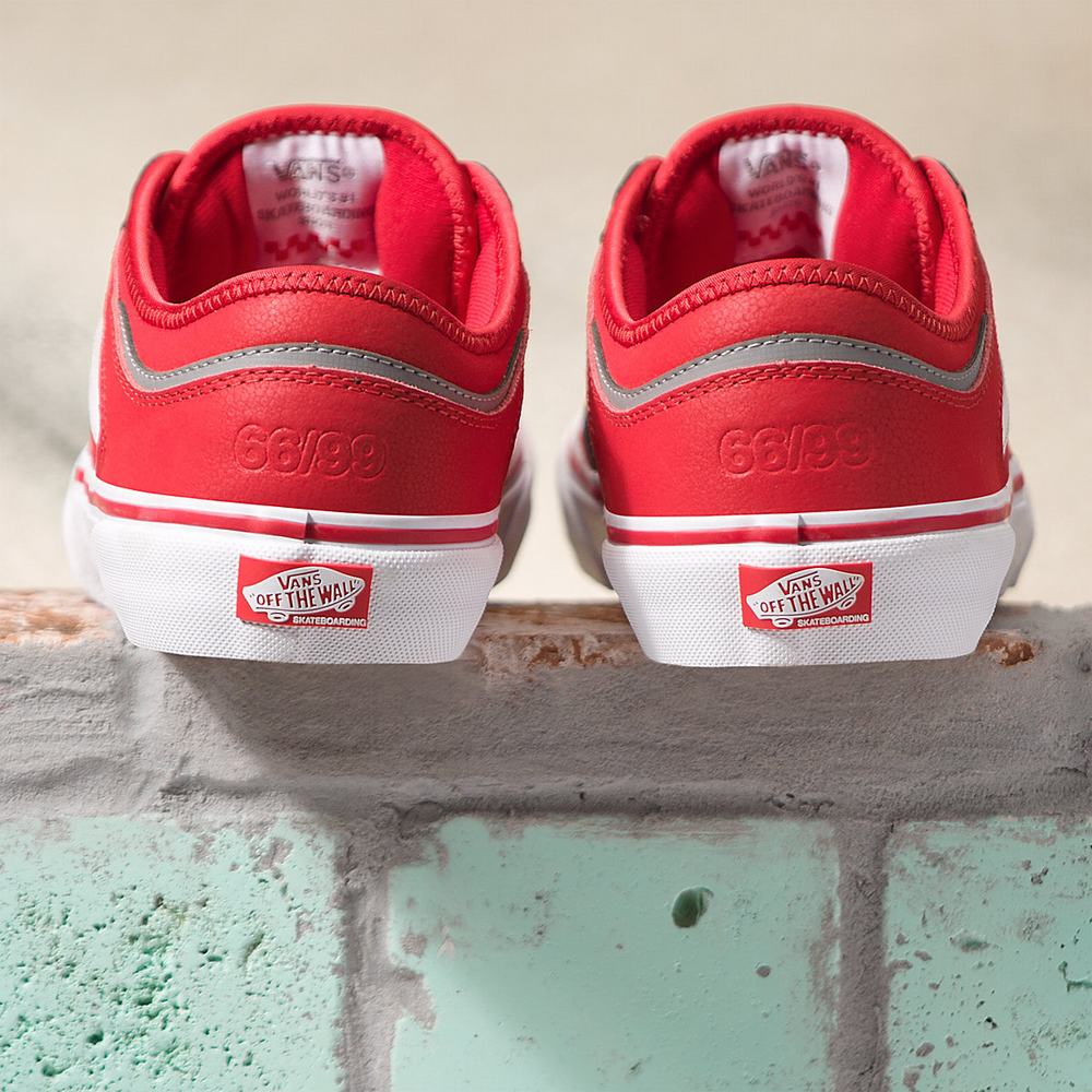 Men's Vans Rowley Sneakers Red / White | USA95637