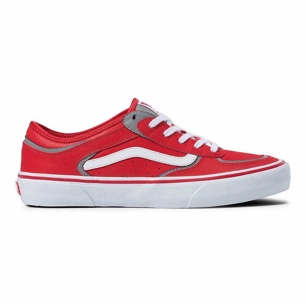 Men\'s Vans Rowley Sneakers Red / White | USA95637