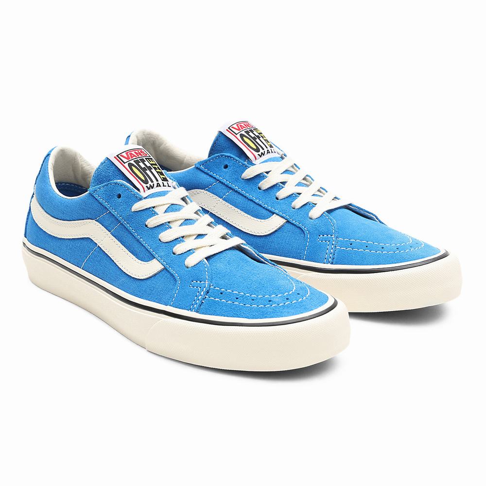 Men\'s Vans Salt Wash Sk8-Low Reissue SF Sneakers Blue | USA52179