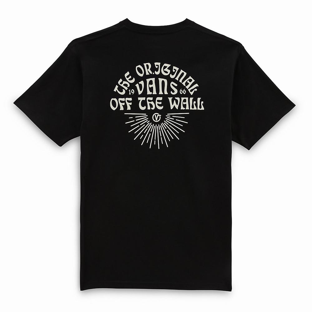 Men's Vans Seer Sun T Shirts Black | USA19386