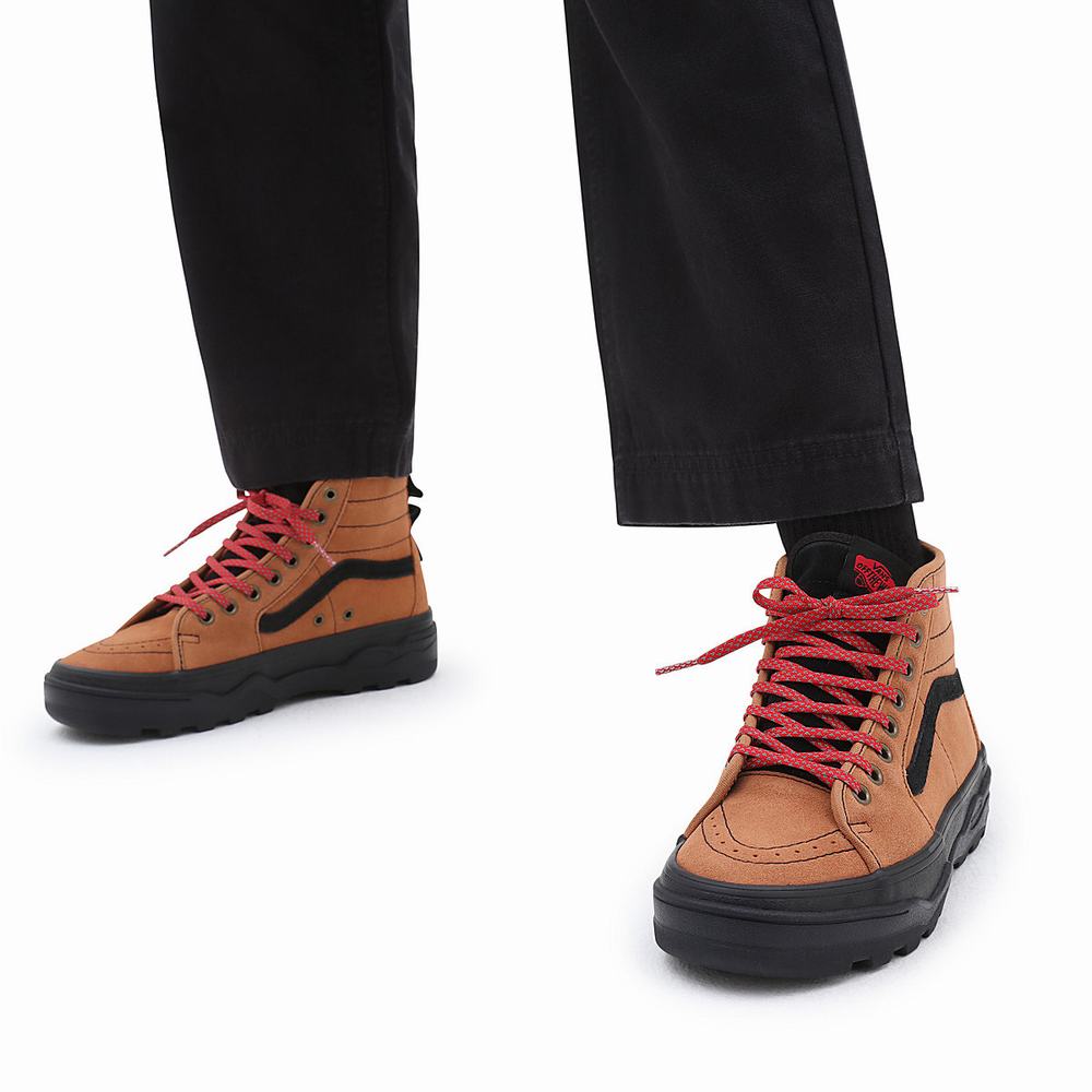 Men's Vans Sentry Sk8-Hi WC Sneakers Brown | USA58609